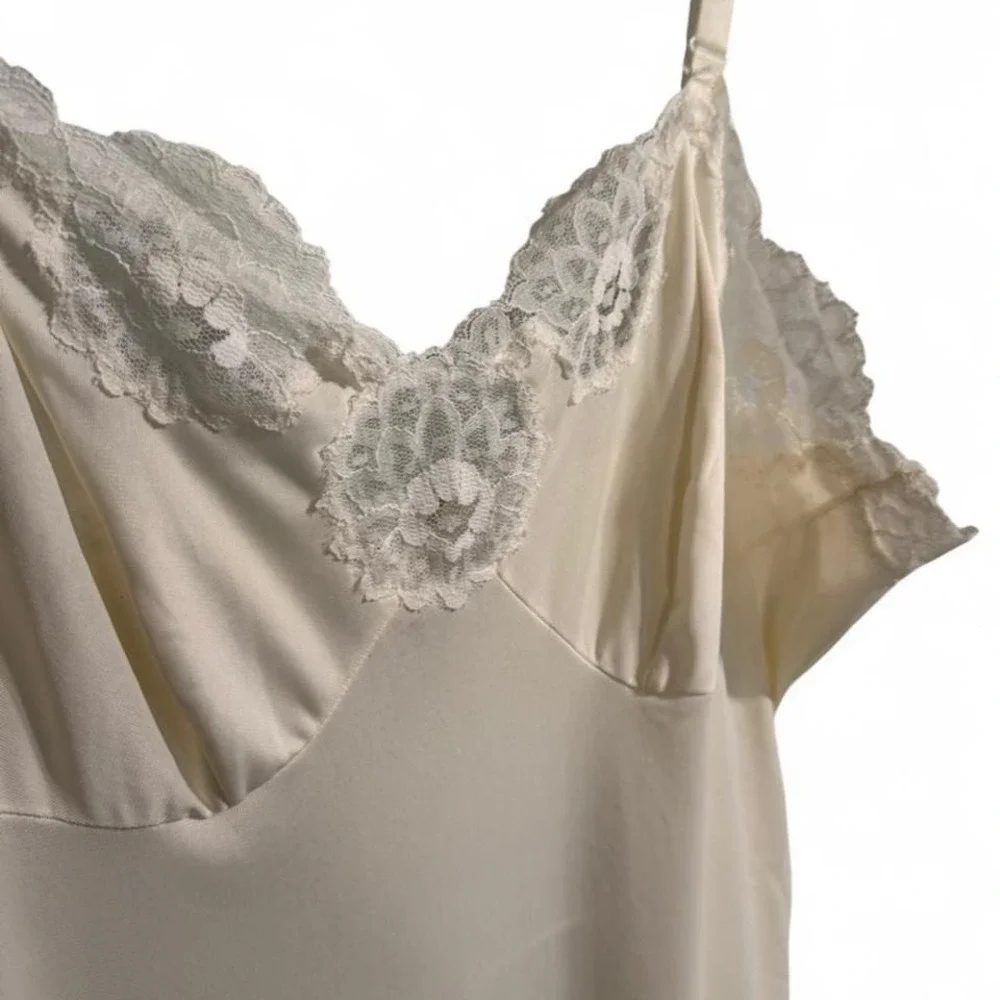 Vintage‎ Aristocraft Cream lace slip dress nightgown size small